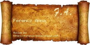 Ferencz Anna névjegykártya